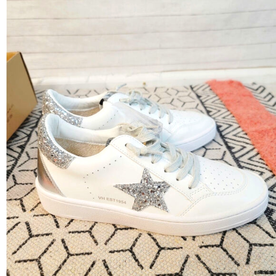Vintage Havana White And Silver Sneakers